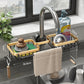 🔥 HOT SALE! Rostfreie Wasserhahn-Ablage aus Weltraum-Aluminium – Schluss mit Rost & Chaos am Waschbecken – langlebig, stabil & ideal für Küche & Bad 🚿✨