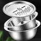 🥗 3-in-1 Set mit Schüssel, Abtropfschale & Reibe – Integrierter Abtropfkorb Zum Waschen, Abtropfen & Mischen Für Eine Effiziente Küche ✨