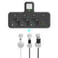 EU-Stecker-Wandler-Steckdose mit 4 Steckdosen, Multi-Port-Wanddose mit unabhängigem Schalter und kleinem Nachtlichtadapter