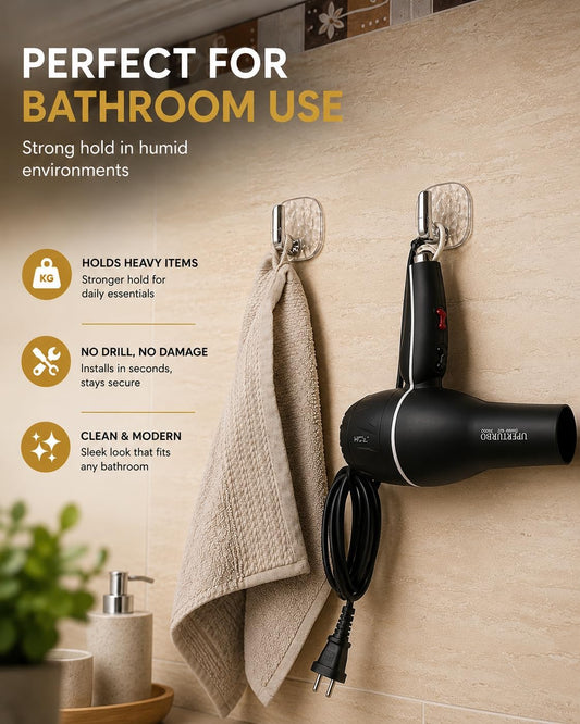 🏆LAST DAY SALE 50% OFF!!🎁🔥Hexagon Ripple Self-Adhesive Hooks – Heavy Duty, Waterproof & Rustproof✨ No Drilling • Strong Hold • Easy Install