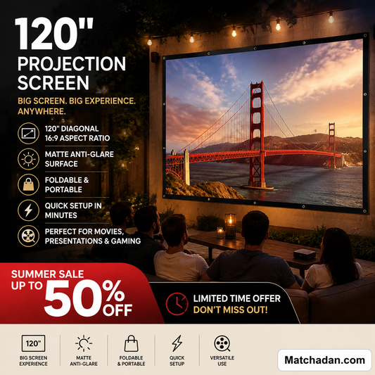 ❄️Sommerfrische 50 % Rabatt!📺120 Zoll faltbare Projektions-Leinwand – matte Anti-Licht-Oberfläche für Heimkino-Feeling