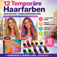 🔥 Nur für kurze Zeit!🎨 12 Farben, 1 Applikator – Temporäre Haarkreide für sofortigen Farbwechsel – ohne Bleichen, ohne Schäden, einfach auswaschen ✨