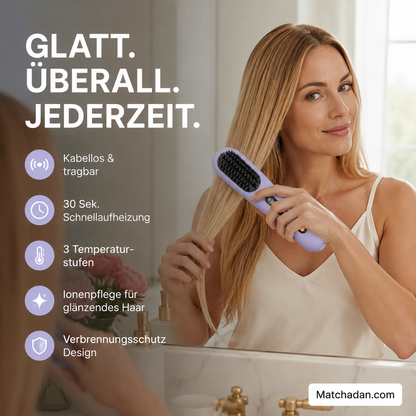 ⏰48 % Rabatt💥Tragbarer, kabelloser Haarglätter-Kamm