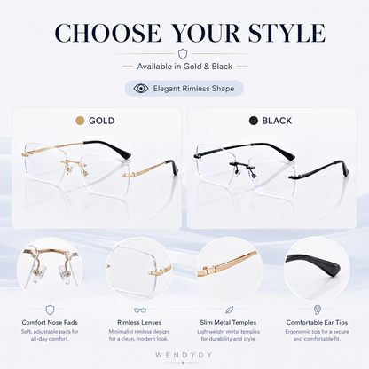👓 Anti-Blaulicht-Brille randlos – Schutz & Stil! HD-Gläser, Leicht & Bequem den ganzen Tag! ✨