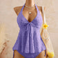 🌊👙 LIMITIERT: 49% RABATT! ✨ Damen-Tankini mit Rüschen – Neckholder, Peplum & Weich 🍋