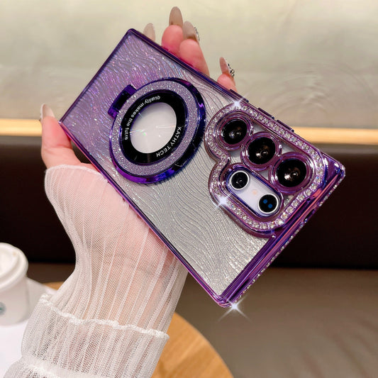 Dazzling Folding Bracket That Sparkles Case Cover für Samsung S-Serie