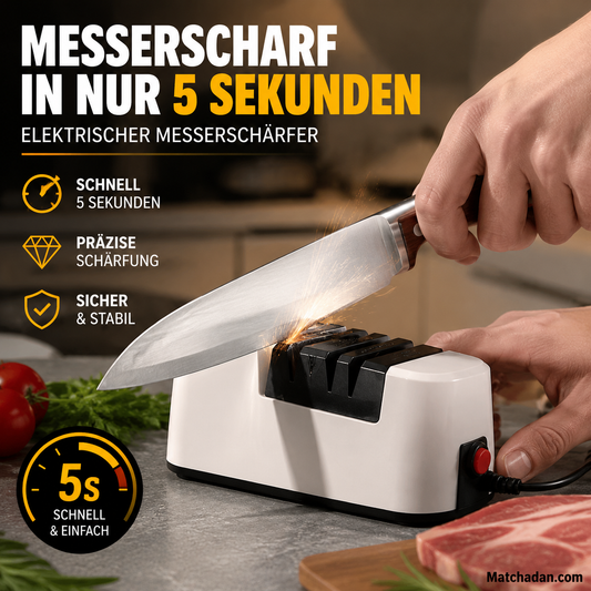 🔪⚙️ Professioneller elektrischer Messerschärfer – Schnelles und präzises Schärfen, Mehrwinkel für Küchen- und Outdoormesser ✨📦