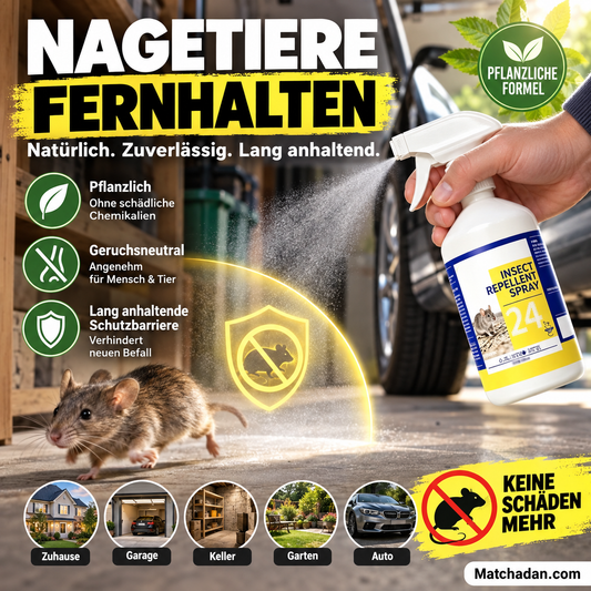 🐭🚫 50% RABATT! Universal-Nagetierabwehrspray – Pflanzlich, geruchsneutral & langanhaltend – Vertreibt Mäuse, Ratten & Co. – Perfekt für Keller, Garage, Garten & Auto ✨