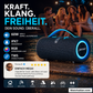 Tragbarer kabelloser Bluetooth-Lautsprecher für das Badezimmer, wasserdicht, 30 W × 2, zwei Lautsprecher, IPX7-zertifiziert, tragbarer Bass-Stereo-Sound, RGB-Beleuchtung, TWS-Kopplung für zu Hause, im Freien, auf Partys und am Strand