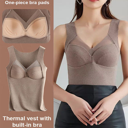 🌲Weihnachtsangebot 50% OFF🌲 3D One-Piece Infrarot Thermal Material Unterhemd mit integriertem BH 3D One-Piece Infrared Thermal Material Undershirt with Built-in Bra