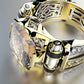 🎁Heißer Verkauf🔥 Robuster Vintage-Ring mit breitem Zirkonia