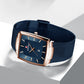 ✨LAST DAY SALE 50% RABATT✨ Ultradünne Herrenuhr mit quadratischem Maschengürtel und Quarz