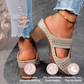 Orthopädische Sandalen mit Strass-Absatz (2 kaufen, KOSTENLOSER VERSAND)