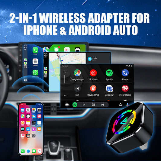 📱 58% RABATT JETZT! 🔥 2-in-1 Funkadapter - Kompatibel mit iPhone & Android Auto, Einfache Plug-and-Play-Installation ✨
