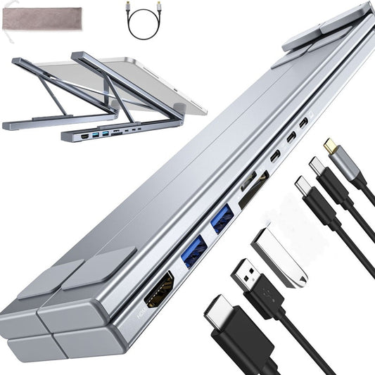 8-in-1 USB-C Dockingstation & Laptopständer – 8 Ports, 4K HDMI & Höhenverstellbar für Mehr Produktivität 🖥️