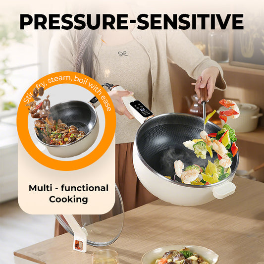 🔥 Nur noch 1 Tag! 🔥 Halber Preis für eine begrenzte Zeit - antihaftbeschichteter Elektro-Wok zum Kochen