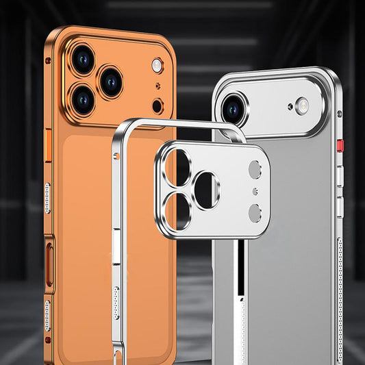 Metallrahmen-iPhone-Hülle mit Wärmeableitung und Seepferdchen-Schnallen-Design