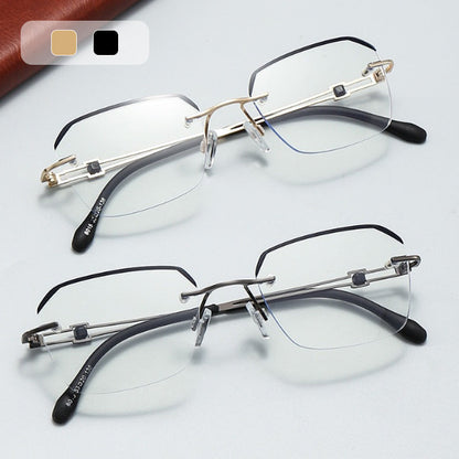 👓 Anti-Blaulicht-Brille randlos – Schutz &amp; Stil! HD-Gläser, Leicht &amp; Bequem den ganzen Tag! ✨