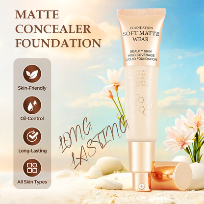 Langanhaltende, matte Concealer-Foundatio