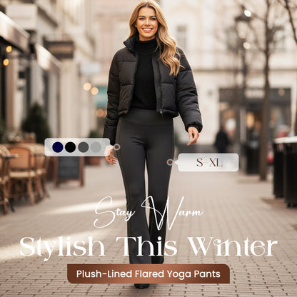 Plüschgefütterte, ausgestellte Yogahose für Damen