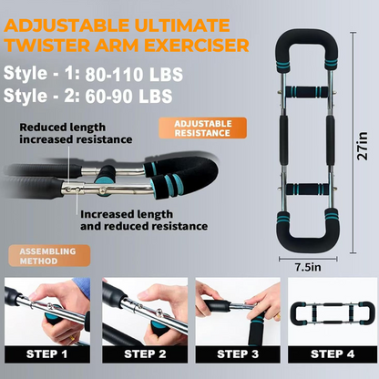 💪 U-förmiger verstellbarer Federarmtrainer – 3-in-1 Fitness für den ganzen Körper!