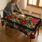 🌺 Mexikanische Tischdecke mit Blumenmuster – Elegant & Fleckenfest für Ihr Esszimmer!