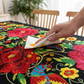 🌺 Mexikanische Tischdecke mit Blumenmuster – Elegant & Fleckenfest für Ihr Esszimmer!