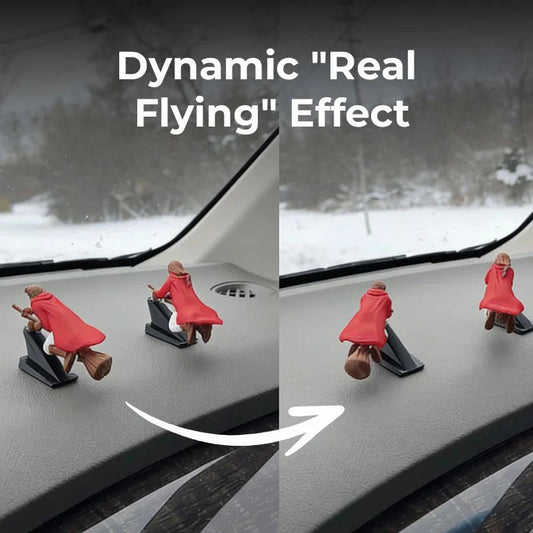 Magischer Besenstiel als Armaturenbrett-Ornament