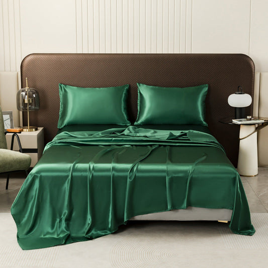 Einfarbiges Satin-Flachlaken🛏️Sobald es die Haut berührt, vermittelt es ein außergewöhnlich beruhigendes Gefühl und ist somit ideal für den Schlaf.😴