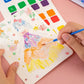 Kreatives, handgezeichnetes Skizzenbuch mit Aufklebern