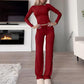 Zweiteiliges Set aus lässigem Oberteil und Hose für Damen