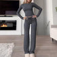 Zweiteiliges Set aus lässigem Oberteil und Hose für Damen