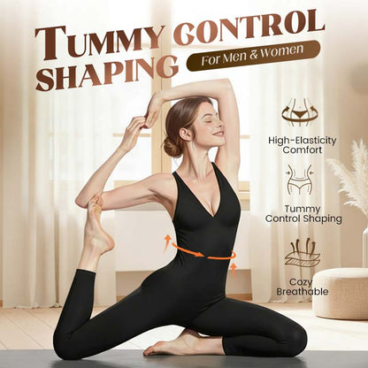 Hochelastischer Overall mit V-Ausschnitt für Fitness und Yoga