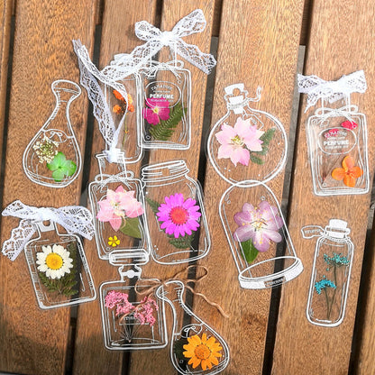 🦋 BLITZANGEBOT: 50 % Rabatt! Transparente Lesezeichen mit Trockenblumen, mit kostenlosem Spitzenband ✨