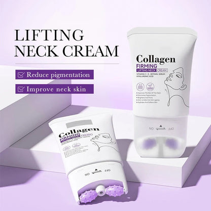 ✨ 50% RABATT!✨Straffende Halscreme mit Kollagen und Massagerolle