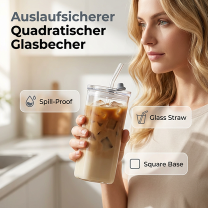 ⏰Letzter Tag – 49 % Rabatt💥 Minimalistisches, Transparentes Und Quadratisches Trinkglas