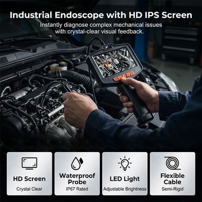 Wasserdichte Industrie-Endoskopkamera mit 4.3"/10,9 cm IPS-Bildschirm