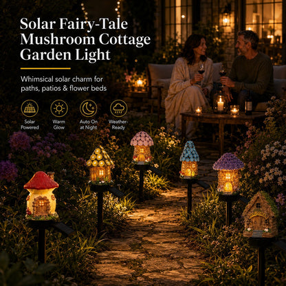🎁2026 Neuheiten 50 % Rabatt🌙🏡Solar-Gartenlampe „Märchenhaftes Pilzhäuschen“