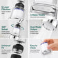 3-Gang-Wasserhahnfilter mit Spritzschutz und Universalgelenk