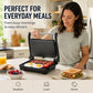 Elektrische Sandwichpresse und Panini-Grill mit 180-Grad-Flachgrill