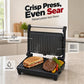 Elektrische Sandwichpresse und Panini-Grill mit 180-Grad-Flachgrill
