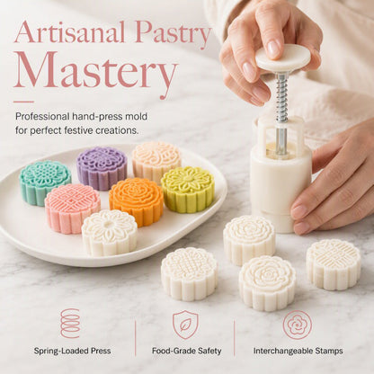 🔥🎁JETZT 50 % RABATT!! 🥳💞 50K+ VERKAUFT! ⚡🥮 Hand‑Press‑Mondkuchen‑Form‑Set