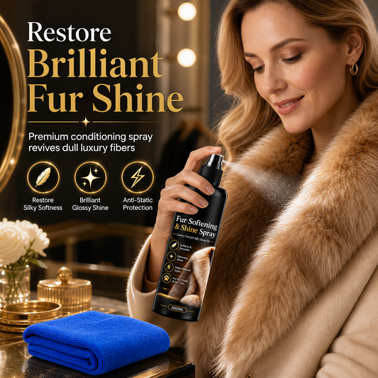 🧥 JETZT 50% RABATT! Antistatik-Glanz-Fellpflege-Spray – Fellglättung & Glanzpflege, Seidenweiches Finish für Pelzmäntel & Kunstpelz