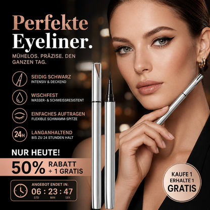 🔥🎁 1+1 GRATIS!!🥳 💞24 Stunden wischfester Präzisions-Flüssig-Eyeliner-Stift✨