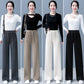 🔥✨Neujahrsverkauf 51 % OFF 🎁 Gepolsterte und verdickte, einfarbige Straight Leg Pants, Women's Wide Leg Drawstring Design